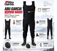 Abu Garcia Neopreno Waders Neopreno Pantalones Suela Perfil/Suela de Fieltro ...