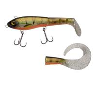 Abu Garcia Svartzonker McHybrid, Anzuelo de Pesca, señuelos Duros, Pesca depredador, Lucio, Cebo suministrado con Cola de Paleta y Cola rizada, Unisex, Perca de Aleta Amarilla, 74 g | 165 mm
