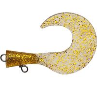 Abu Garcia Svartzonker McMio Spare Tails - Recambios ecológicos para señuelos MC Mio Grandes y pequeños, Plastisol Duradero para Pesca en Agua Dulce y Salada, Purpurina Dorada 9.2 cm