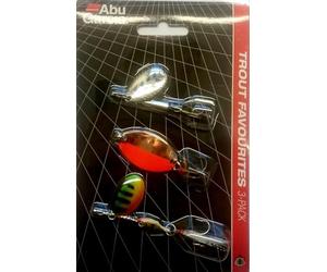 Abu Garcia Trout Favoritos Señuelos de Pesca - Set de 3 señuelos de Primera Calidad para la Pesca en Agua Dulce - Cuchara, Spinner y Plug para río, Lago y Arroyo, Principiantes, Surtido Variado