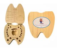 ABUBU Caja para Guardar Dientes para Niños y Niñas, El Ratoncito Pérez, Caja de Madera para Dientes de Leche, Recuerdo Infancia (Español)