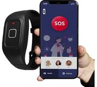ABUBU Pulsera SOS Bluetooth Maxcom FW735, Personas Mayores, Botón de Emergencia, Llamada y Mensaje con Ubicación, Información de Salud, Resistente al Agua, Batería de Larga Duración, App Gratuita