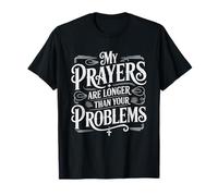 Abuela Católica Prayers Longer Than Problems Humor Long Camiseta