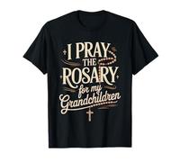 Abuela Católica Rezar Rosario Nietos Praying Grandmother Camiseta