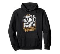 Abuela Católica Saint Every Problem Humor Identity Saints Sudadera con Capucha