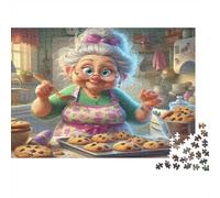 Abuela cocinando en la Cocina Puzzle de 1000 Piezas Papel para Adultos Puzzle para Toda la Familia Relajación Decoración Regalo 38x26cm/1000pcs