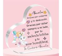 Abuela Corazón Acrílico Placa Adornos Mujeres Regalos Día Madre Letrero Escritorio Elefante Navidad Personalizado Decoración del Hogar Cumpleaños de Abuelita Jubilación Gracias Apreciar Recuerdo