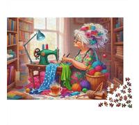 Abuela costurera Puzzle para Adultos Puzzle de 1000 Piezas Sala de Manualidades Puzzle para Toda la Familia Relajación Decoración Hogar 52x38cm/1000pcs
