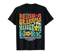 Abuela Cristiana Reino Trabajo Abuela Retro Día de la Madre Camiseta