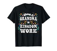 Abuela Cristiana Reino Trabajo Abuela Retro Día de la Madre Camiseta