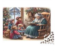 Abuela Cuenta Cuentos Puzzle de 1000 Piezas Papel para Adultos Escena Familiar Navideña Juego de Puzzle 1000 Piezas Relajación Decoración Hogar Regalo 38x26cm/1000pcs