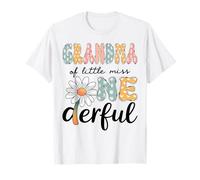 Abuela de Little Miss Onederful, amante de las margaritas en su primer cumpleaños Camiseta