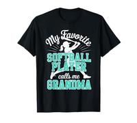 Abuela de Softball, mi Nieta Favorita de Softball, Verde Azulado Camiseta