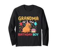 Abuela Del Cumpleaños Niño Lindo Capybara Niños Cumpleaños Familia Manga Larga
