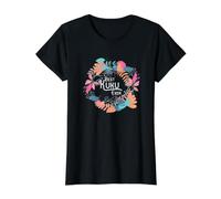 Abuela Hawaiana Regalo Kuku Flor Tropical Camiseta gráfica económica, Mujer, Negro, XL
