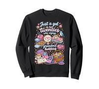Abuela Hobbies Gen Z Girl in Twenties Crochet Bingo Birds Sudadera