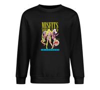 Abuela Jem and The Hologram Poster Rock Concert Cartoon Hombres Casual Hombres Manga Larga Cuello Redondo 100% Algodón Sudaderas Negro, Negro, XL