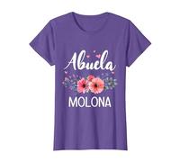 Abuela Molona, Regalo Original para Abuelas Camiseta, Mujer, Morado Jaspeado, M
