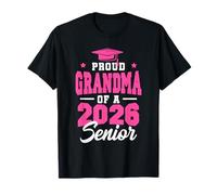 Abuela Orgullosa de una Clase Senior de 2026 Senior 2026 Rosa Camiseta