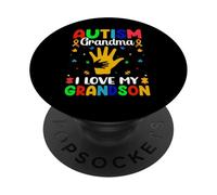 Abuela Orgullosa del Autismo - Conciencia del Autismo I Love My Grandson PopSockets PopGrip Adhesivo