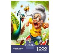 Abuela Pavo Real Abeja 1000 Piezas Paquete De Puzzle Diversión cómica caprichosa Puzzle Premium, Cochetón - Entrena La Concentración, Regalo De Inauguración O Oficina 38x26cm/1000pcs