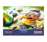 Abuela Pavo Real Abeja 1000 Piezas Puzzle Diversión cómica caprichosa Puzzle Premium, Cochetón - Entrena La Concentración, Regalo De Inauguración Y Ocio En Casa 70x50cm/1000pcs