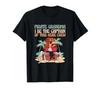 Abuela Pirata de Halloween, seré el capitán de Esta tripulación Camiseta gráfica económica