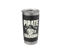 Abuela Pirata Feria Renacentista Abuela Humor Vaso térmico de acero inoxidable de doble pared