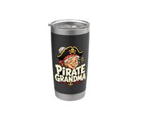 Abuela Pirata Gracioso Abuela Familia Humor Vaso térmico de acero inoxidable de doble pared