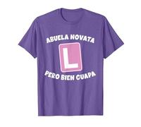 Abuela Principiante, Pero Muy Bonita. En la práctica Camiseta, Hombre, Morado Jaspeado, S