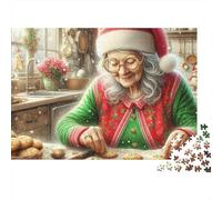 Abuela Puzzle 1000 Piezas Xmas Cocina de Galletas Cartón Reciclado para Niños 12+ Decoración Pared para Entretenimiento Oferta Mejor Regalo 70x50cm/1000pcs