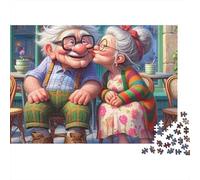 Abuela Rompecabezas 1000 Piezas Café Beso Cartón Premium para Adultos Descanso En Casa para Entretenimiento Oferta Mejor Regalo 38x26cm/1000pcs