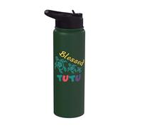 Abuela tutú hawaiana bendita con tortugas marinas de Honu Stainless Steel Insulated Water Bottle