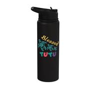 Abuela tutú hawaiana bendita con tortugas marinas de Honu Stainless Steel Insulated Water Bottle
