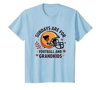 Abuelas de fútbol: Los domingos Son para el fútbol y los Nietos Camiseta, Niños, Azul Bebé, 3 años