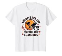 Abuelas de fútbol: Los domingos Son para el fútbol y los Nietos Camiseta, Niños, Blanco, 10 años