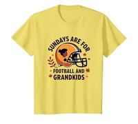 Abuelas de fútbol: Los domingos Son para el fútbol y los Nietos Camiseta, Niños, Limón, 2 años