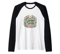 Abuelas Jardín Floreciendo con Amor Jardinería Floral Camiseta Manga Raglan