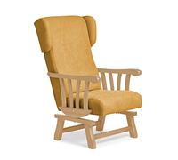 Abuelo a Gusto- Mecedora clásica con apoya-Cabezas y Brazos de Madera de Haya. Ideal para Abuelita/Persona Mayor. Tamaño: 112x56x84 cm. (Natural, Mostaza)
