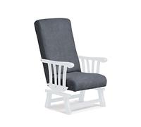 Abuelo a Gusto- Mecedora clásica con Brazos de Madera de Haya, con Respaldo Recto. Ideal para Abuelita/Persona Mayor. Tamaño: 112x56x84 cm. (Lacado Blanco, Marengo)