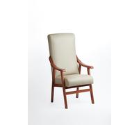 Abuelo a Gusto - Silla con Brazos en Madera de Cerezo. Tapizado en Polipiel, Ignífuga, Antiorina y Repelente al Agua. Especial para Personas Mayores o Uso Geriátrico (115x 71x57 cm) [Polipiel Beige]