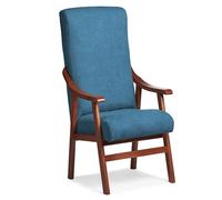 Abuelo a Gusto | Silla Respaldo Alto Goya Azul - Silla con Brazos para Personas Mayores - 117x57x70 cm - Sentada Alta - Postura Recta - Tela Antimanchas - Geriátrica, Cómoda y Estable, Uso Diario