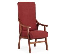 Abuelo a Gusto | Silla Respaldo Alto Goya Granate - Silla con Brazos para Personas Mayores - 117x57x70 cm - Sentada Alta - Postura Recta - Tela Antimanchas - Geriátrica, Cómoda y Estable, Uso Diario