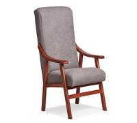 Abuelo a Gusto | Silla Respaldo Alto Goya Gris - Silla con Brazos para Personas Mayores - 117x57x70 cm - Sentada Alta - Postura Recta - Tela Antimanchas - Geriátrica, Cómoda y Estable, Uso Diario