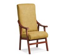 Abuelo a Gusto | Silla Respaldo Alto Goya Mostaza - Silla con Brazos para Personas Mayores - 117x57x70 cm - Sentada Alta - Postura Recta - Tela Antimanchas - Geriátrica, Cómoda y Estable, Uso Diario