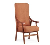 Abuelo a Gusto | Silla Respaldo Alto Goya Naranja - Silla con Brazos para Personas Mayores - 117x57x70 cm - Sentada Alta - Postura Recta - Tela Antimanchas - Geriátrica, Cómoda y Estable, Uso Diario