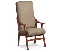 Abuelo a Gusto | Silla Respaldo Alto Goya Tostado - Silla con Brazos para Personas Mayores - 117x57x70 cm - Sentada Alta - Postura Recta - Tela Antimanchas - Geriátrica, Cómoda y Estable, Uso Diario