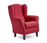 Abuelo A Gusto | Sillón Orejero Individual Roma - Compacto para Salón y Dormitorio - 106x74x78cm - Butaca de Lectura Cómoda y Ligera - Tela Antimanchas, Respaldo Alto y Sentada Firme (Granate)