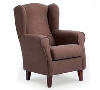 Abuelo A Gusto | Sillón Orejero Individual Roma - Compacto para Salón y Dormitorio - 106x74x78cm - Butaca de Lectura Cómoda y Ligera - Tela Antimanchas, Respaldo Alto y Sentada Firme (Marrón)