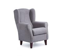 Abuelo A Gusto | Sillón Orejero Individual Roma - Compacto para Salón y Dormitorio - 106x74x78cm - Butaca de Lectura Cómoda y Ligera - Tela Antimanchas, Respaldo Alto y Sentada Firme (Gris)